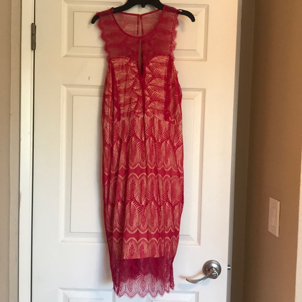Bebe red lace dress